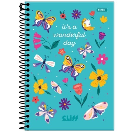 CADERNO ESPIRAL C.D. 1/4 CLIFF FEM 100FLS